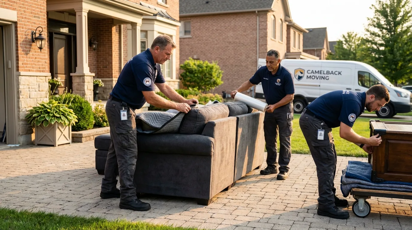 Large estate moving crew wrapping furniture in Hawkinsville, GA