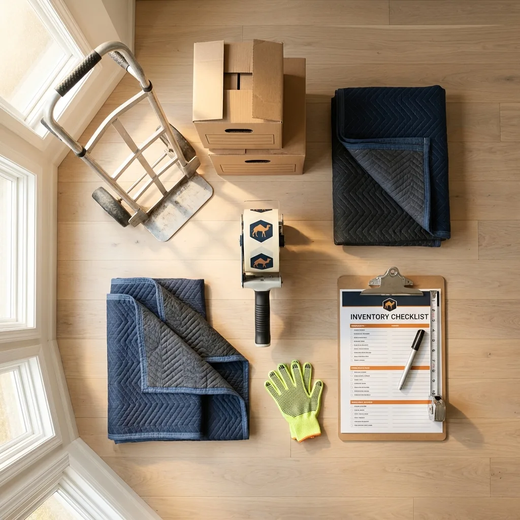 Professional moving supplies and packing materials layout for Hawkinsville residential relocations